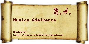 Musics Adalberta névjegykártya